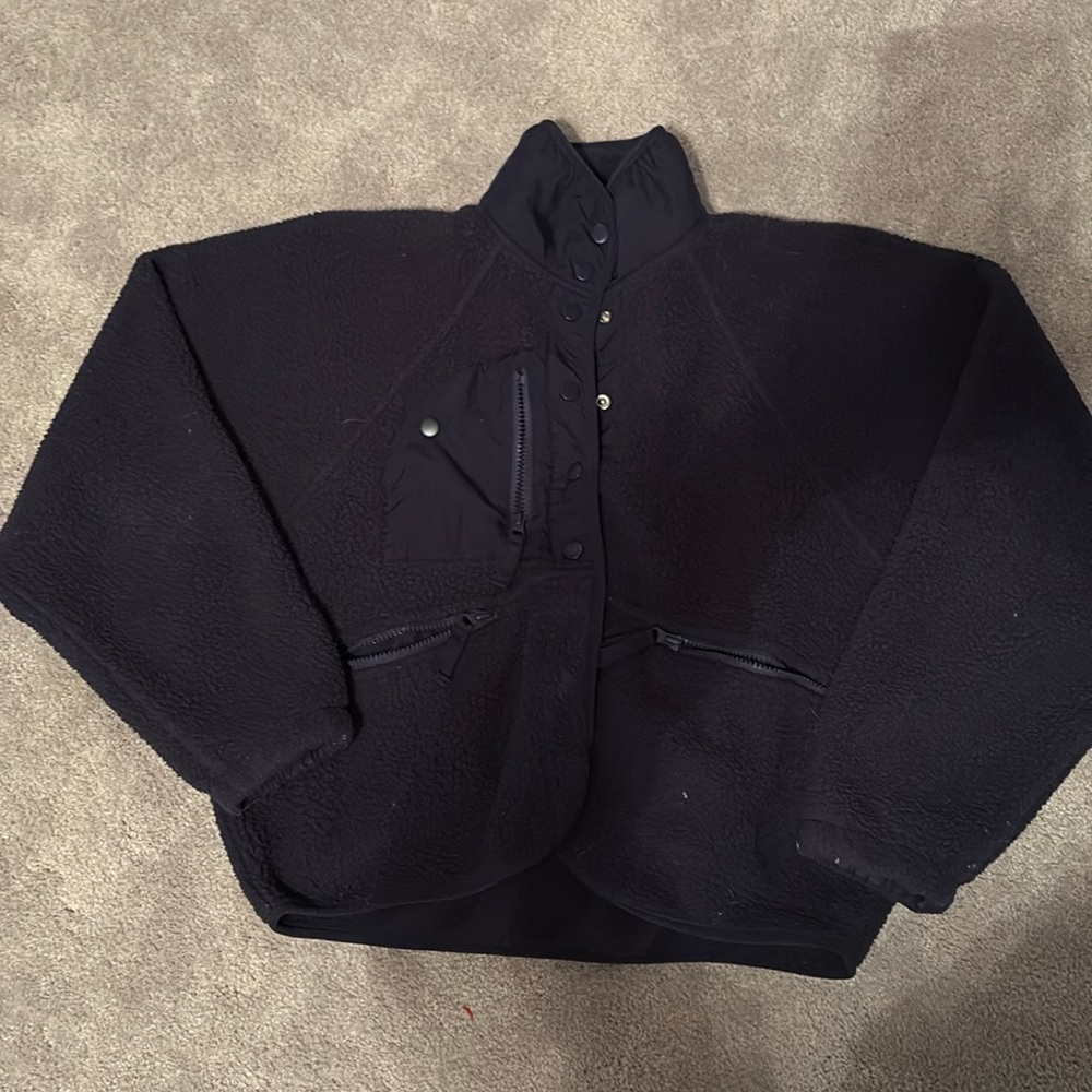 free people hit the slopes navy fleece size xs